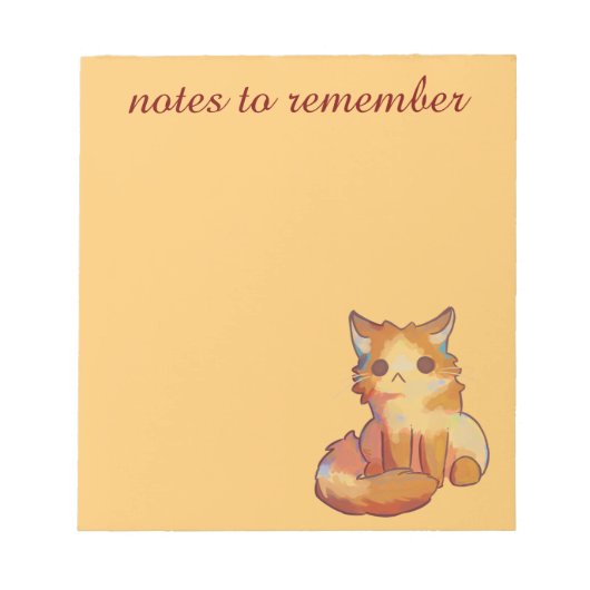 Notes to remember, Cat, kitten, poes ノートパッド (正面)