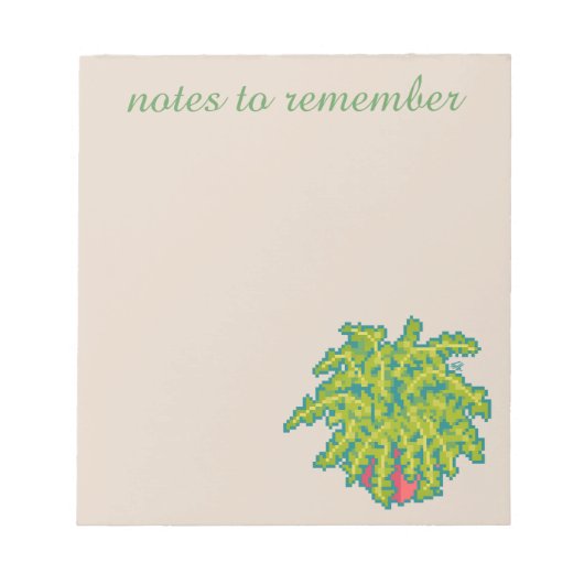Notes to remember, Fern, varen, pixel art ノートパッド (正面)