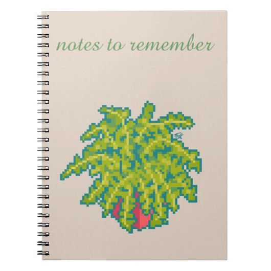 Notes to remember, Fern, varen, pixel art ノートブック (正面)