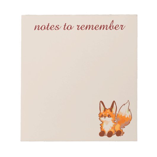 Notes to remember, Fox, vosje ノートパッド (正面)