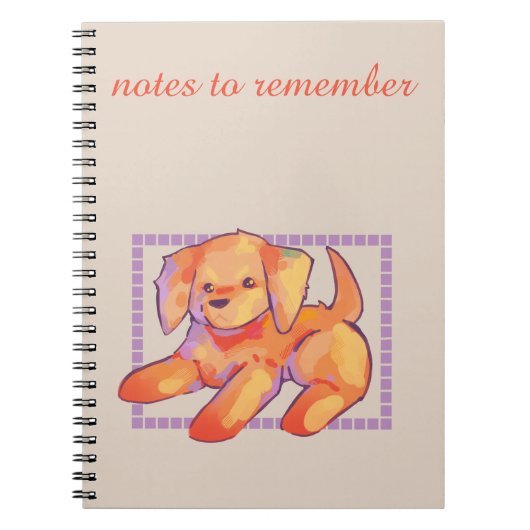 Notes to remember, golden retriever puppy ノートブック (正面)