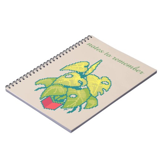 Notes to remember, Monstera , pixel art ノートブック (左側)