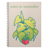 Notes to remember, Monstera , pixel art ノートブック (正面)