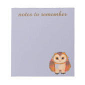 Notes to remember owl. ノートパッド (正面)