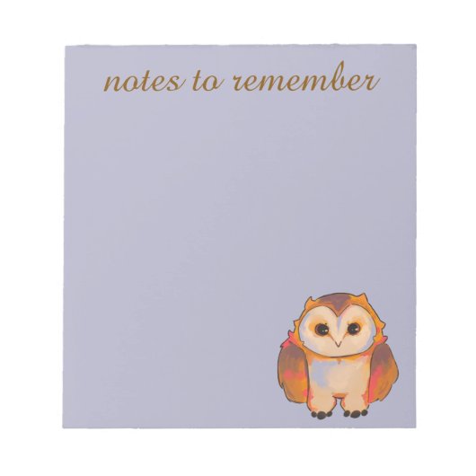 Notes to remember owl. ノートパッド (正面)