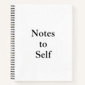 Notes to Self"Minimalist Hardcover Spiral Notebook ノートブック (正面)
