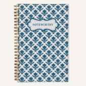 Noteworthy Blue & White French Tapestry Checklist ノートブック (正面)