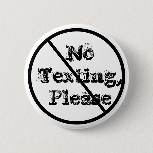 NoTexting、お願いします 缶バッジ (正面)