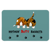 Nothin'お尻Bassets マグネット (横)