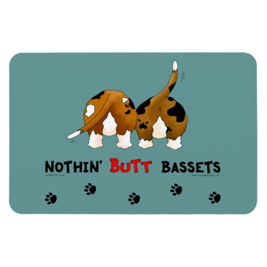 Nothin'お尻Bassets マグネット (横)