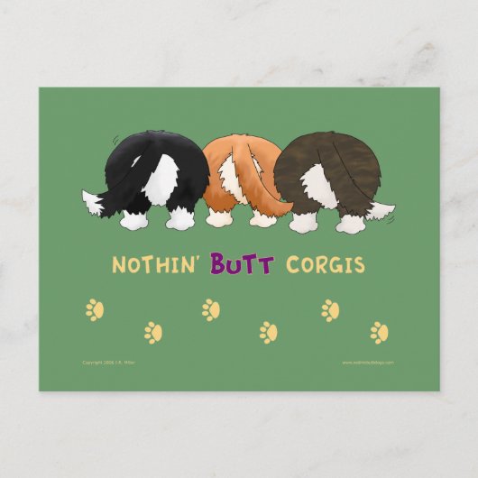 Nothin'お尻Corgis PostCard ポストカード (正面)