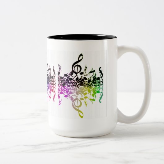 Nothin 'しかし、高音虹の音楽ノートMug ツートーンマグカップ (右)