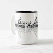 Nothin 'しかしTreble音楽ノート白いマグカップ ツートーンマグカップ (正面左)