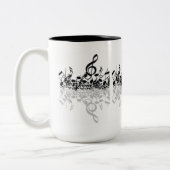 Nothin 'しかしTreble音楽ノート白いマグカップ ツートーンマグカップ (左)