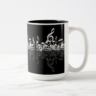 Nothin 'しかしTreble音楽ノート黒マグカップ ツートーンマグカップ