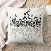 Nothin 'しかしTreble Black Music Notes枕 クッション (ブランケット)