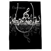 Nothin 'しかしTreble White Music Notes抱き枕 ミディアムペーパーバッグ (正面)