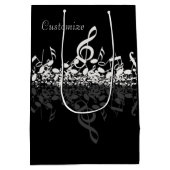 Nothin 'しかしTreble White Music Notes抱き枕 ミディアムペーパーバッグ (裏面)