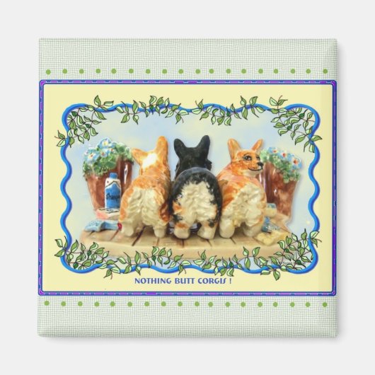 "Nothingお尻Corgis"マグネット マグネット (正面)