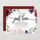 Nothingバジェットファンシー結婚式招待状バーガンディ (正面/裏面)