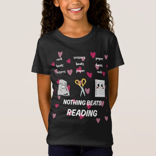 Nothingビート読のロック紙はさみ Tシャツ (正面)