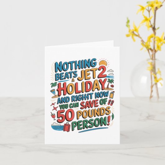 NothingビートA Jet 2ホリデーウイルスおもしろいネット カード (黄色い花)