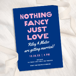 Nothingファンシーはっきりしたタイプファンキーブルー結婚ピンク 招待状