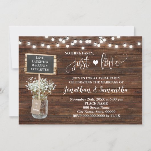 Nothingファンシー Just Love Elopementウェスタン招待状 セーブザデート (正面)