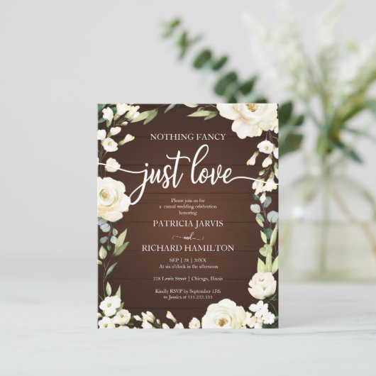 Nothing ファンシーフローラ格安結婚式招待状 (スタンド正面)