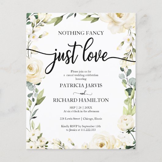 Nothing ファンシーフローラ格安結婚式招待状 (正面)