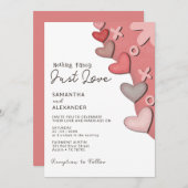 Nothing ファンシー Just モダン Loveレトロ結婚Vibes 招待状 (正面/裏面)