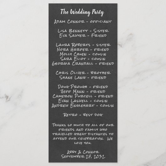 Nothing ファンシー Just LoveシンプルカジュアルChalkboard プログラム (裏面)