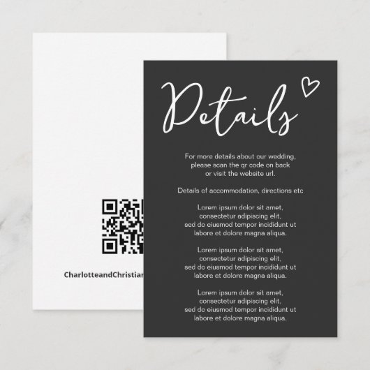 Nothing ファンシー Just Loveシンプル QRコード エンクロージャーカード (正面/裏面)