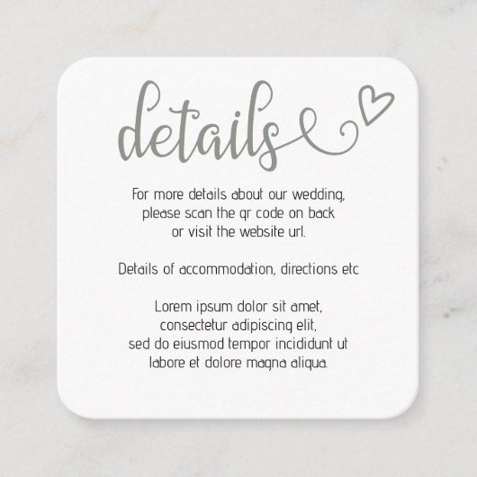 Nothing ファンシー Just Loveシンプル QRコード エンクロージャーカード (正面)