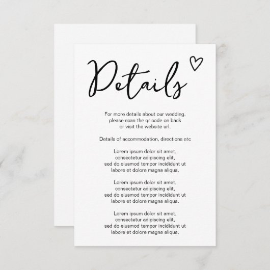 Nothing ファンシー Just Loveシンプル QRコード エンクロージャーカード (正面/裏面)