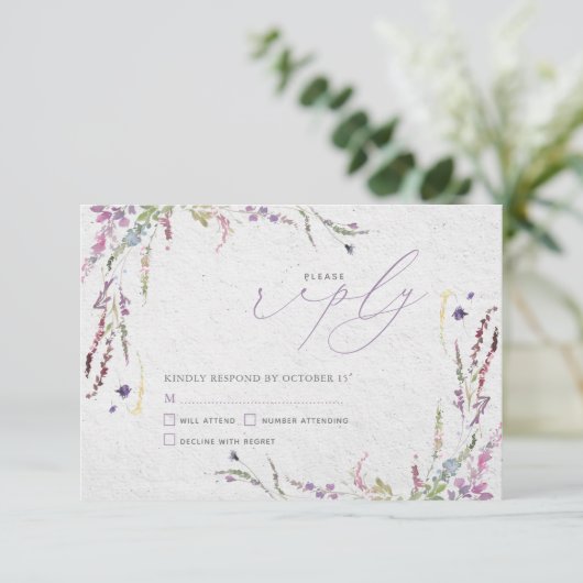 Nothing ファンシー Just LoveフローラウェディングカジュアルRSVP 出欠カード (スタンド正面)