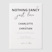 Nothing ファンシー Just Loveミニマシンプルリスト ベラム紙招待状 (正面)
