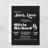 Nothing ファンシー Just Loveモダンタイポグラフィ結婚 招待状 (正面)