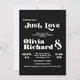 Nothing ファンシー Just Loveモダンタイポグラフィ結婚 招待状