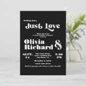 Nothing ファンシー Just Loveモダンタイポグラフィ結婚 招待状 (スタンド正面)