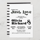 Nothing ファンシー Just Loveモダンタイポグラフィ結婚 招待状 (正面/裏面)