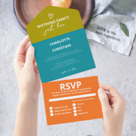 Nothing ファンシー Just Loveレトロ70s結婚 オールインワン招待状