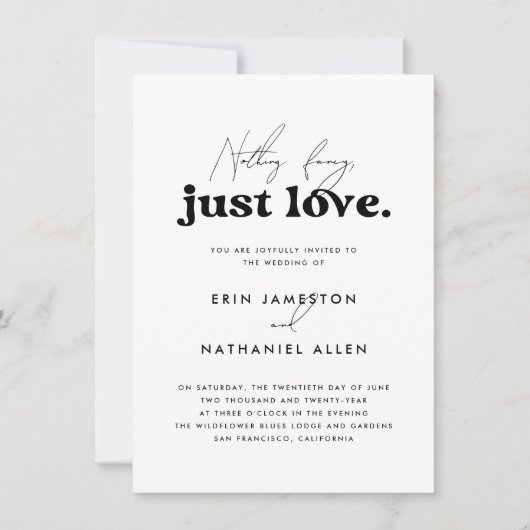 Nothing ファンシー Just LoveレトロGroovy結婚の 招待状 (正面)