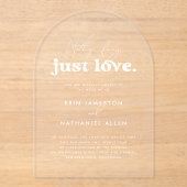 Nothing ファンシー Just LoveレトロGroovy Arch結婚's アクリル招待状 (正面)