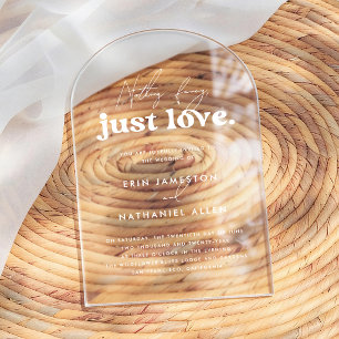 Nothing ファンシー Just LoveレトロGroovy Arch結婚's アクリル招待状