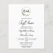 Nothing ファンシー Just Love予算結婚式招待状 (正面)