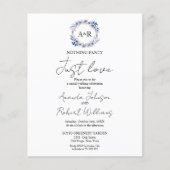 Nothing ファンシー Just Love予算結婚式招待状 (正面)