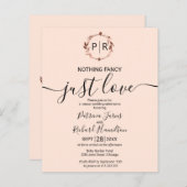 Nothing ファンシー Just Love予算結婚式招待状 (正面/裏面)