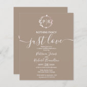 Nothing ファンシー Just Love予算結婚式招待状 (正面/裏面)