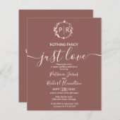 Nothing ファンシー Just Love予算結婚式招待状 (正面/裏面)